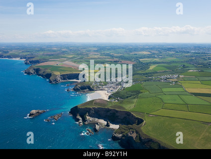 Luftaufnahme der Küste Küste Portreath RAF Cornwall England UK United Kingdom GB Großbritannien britischen Inseln Europas Stockfoto