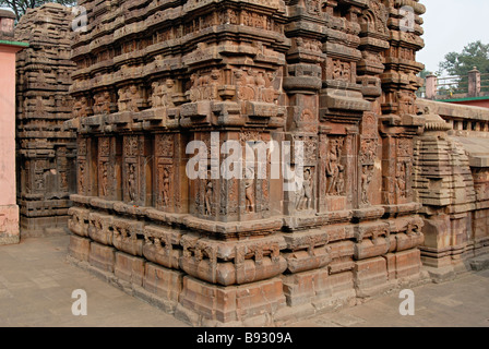 Vaital Bügel, General-Blick von Süd-Wes, unteren Teil des Tempels zeigen. Bhubaneshwar, Orissa, Indien. Stockfoto