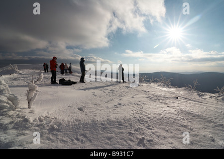 Bieszczady-Nationalpark im Winter, Süd-Ost Polen Stockfoto