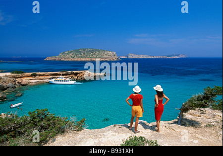 Cala Comte Balearen Ibiza Spanien Stockfoto