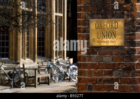 Eingang zur berühmten Oxford Union diskutieren Hall in Oxford Stockfoto