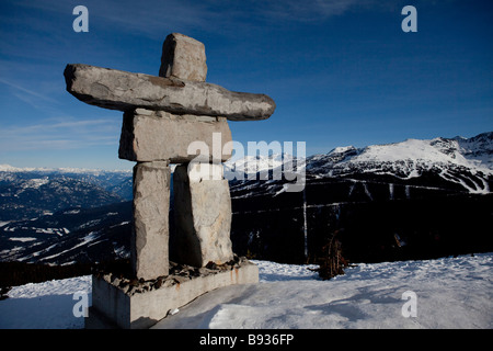 Inukshuk am Whistler Mountain, Symbol für die Olympischen Winterspiele 2010 Stockfoto