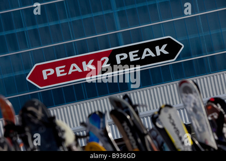 Peak 2 Peak Gondola station verbindet Whistler und Blackcomb Berge, für die Saison 2008/2009 eröffnet. Stockfoto