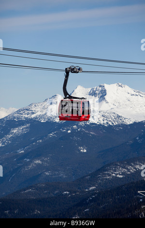 Peak 2 Peak Gondola Verknüpfung von Whistler und Blackcomb Berge, für die Saison 2008/2009 eröffnet. Stockfoto