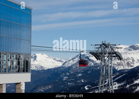 Peak 2 Peak Gondola Verknüpfung von Whistler und Blackcomb Berge, für die Saison 2008/2009 eröffnet. Stockfoto