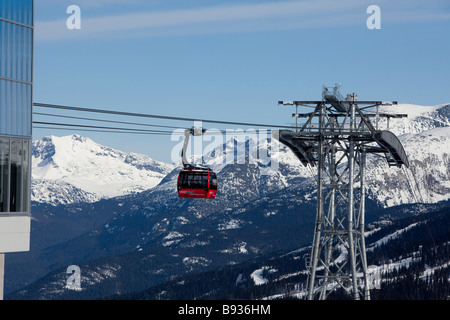 Peak 2 Peak Gondola Verknüpfung von Whistler und Blackcomb Berge, für die Saison 2008/2009 eröffnet. Stockfoto