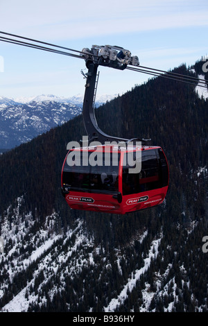 Peak 2 Peak Gondola Verknüpfung von Whistler und Blackcomb Berge, für die Saison 2008/2009 eröffnet. Stockfoto