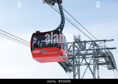 Peak 2 Peak Gondola Verknüpfung von Whistler und Blackcomb Berge, für die Saison 2008/2009 eröffnet. Stockfoto