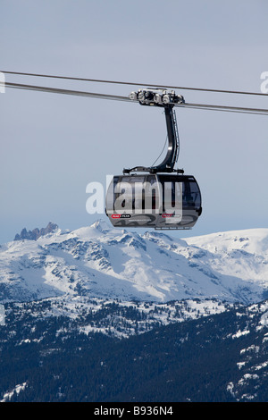 Peak 2 Peak Gondola Verknüpfung von Whistler und Blackcomb Berge, für die Saison 2008/2009 eröffnet. Stockfoto