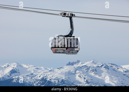 Peak 2 Peak Gondola Verknüpfung von Whistler und Blackcomb Berge, für die Saison 2008/2009 eröffnet. Stockfoto