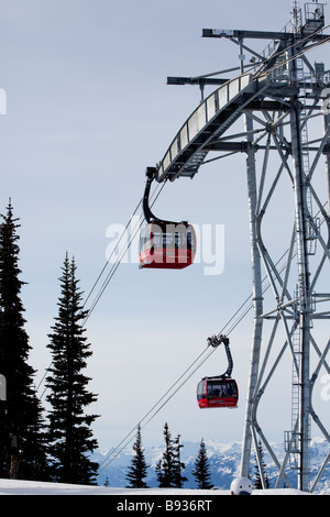 Peak 2 Peak Gondola Verknüpfung von Whistler und Blackcomb Berge, für die Saison 2008/2009 eröffnet. Stockfoto