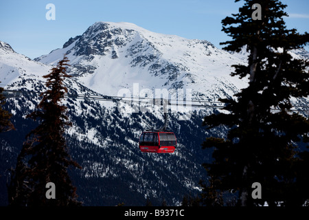 Peak 2 Peak Gondola Verknüpfung von Whistler und Blackcomb Berge, für die Saison 2008/2009 eröffnet. Stockfoto