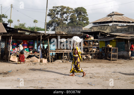 Szenen auf dem Weg von South Mombasa Kenia Stockfoto