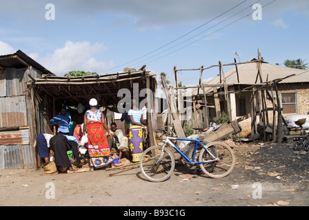 Szenen auf dem Weg von South Mombasa Kenia Stockfoto