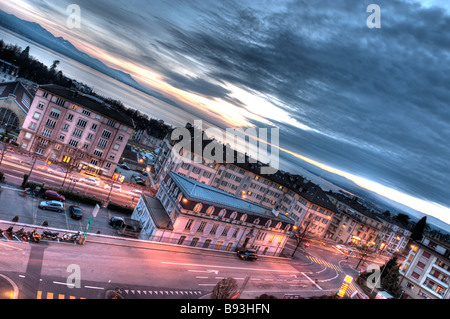 Lausanne Stadt in HDR Stockfoto