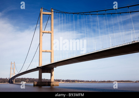 Die Humber-Brücke über den Fluss Humber in der Nähe von Hull Yorkshire England UK Blick nach Norden Stockfoto