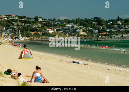 Frankston Strand in Port Phillip Bay, Melbourne, Australien Stockfoto