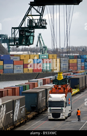 Rail Freight Container-terminal, Deutschland. Stockfoto