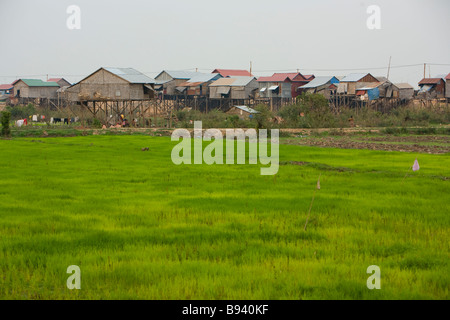 Häuser fotografiert am Phnom Penh Kambodscha in der Nähe von Port auf dem Tonle Sap Fluss Stockfoto