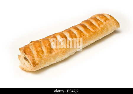 Jumbo Wurst Roll isoliert auf einem weißen Studio-Hintergrund Stockfoto