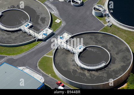 Luftaufnahme der Kläranlagen – Moselle, Region Lothringen - Frankreich Stockfoto