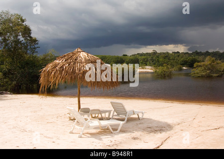 Amazon Eco Lodge am Rio Taruma Amazonas, Brasilien Stockfoto