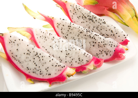 Scheiben der Drachenfrucht Stockfoto