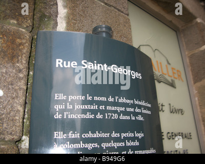 ein Straßenschild für "Rue Saint-George" Stockfoto