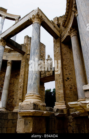 Europa Spanien Extremadura Merida Amphitheater Stockfoto