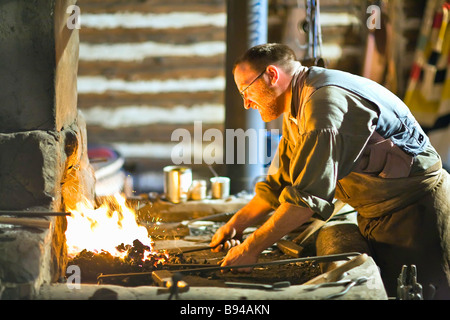 Schmied am Festival du Voyageur, Winnipeg, Manitoba, Kanada Stockfoto