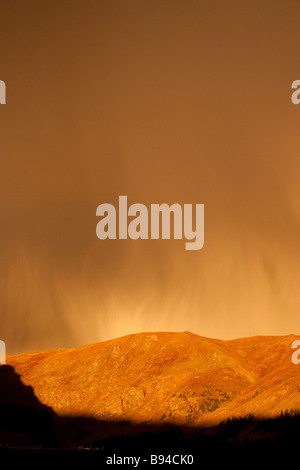 Regen Graupel und Schnee Gewitter Stockfoto