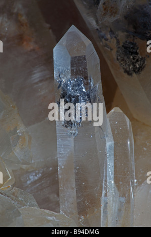 Quarz mit Einschlüssen von Galena - in Arkansas - seltene abgebaut Stockfoto