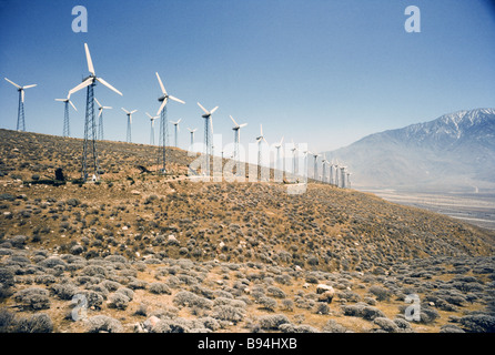 Energie-Prodution, Windkraftanlagen, Palm Springs Kalifornien Stockfoto