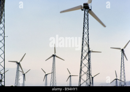 Energie-Prodution, Windkraftanlagen, Palm Springs Kalifornien Stockfoto