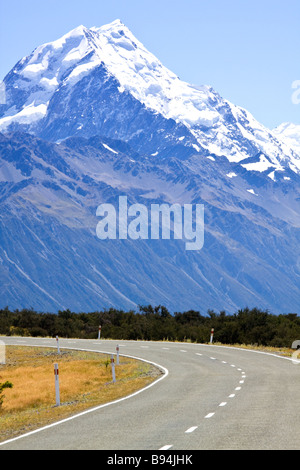 Weg zum Mount Cook Aoraki Südinsel Neuseeland Stockfoto