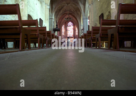 die Kirche von Saint Emilion, Aquitaine, Frankreich Stockfoto