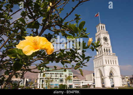 Elk198 2273 Chile Iquiqui Prat Plaza mit Torre Reloj 1877 Stockfoto