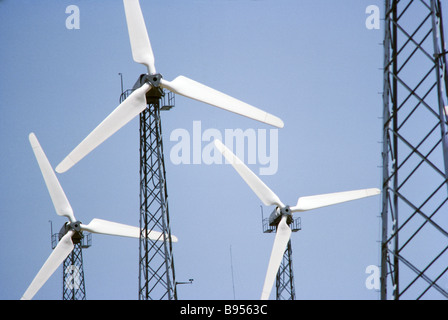 Energie-Prodution, Windkraftanlagen, Palm Springs Kalifornien Stockfoto