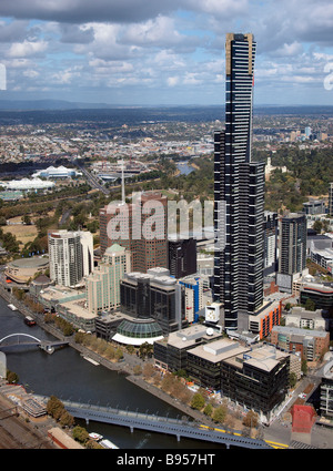 Luftaufnahme der Stadt Melbourne Eureka Tower von Rialto Towers victoria Australien Stockfoto