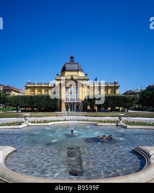 Der Kunstpavillon in Trg Kralja Tomislava, Zagreb, Kroatien. Stockfoto