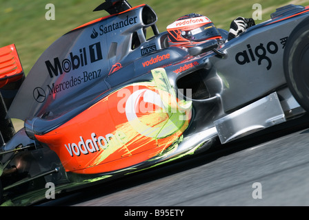 Heikki Kovalainen im McLaren-Mercedes MP4-24 Rennwagen während der Formel-1-Tests Sitzungen in der Nähe von Barcelona im März 2009 FIN. Stockfoto