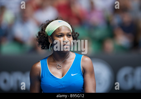 Nike Tennisspielerin Serena Williams von den Vereinigten Staaten bei den Australien Open Tennis Grand Slam 2009 in Melbourne Stockfoto