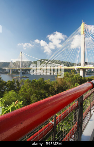 Blick auf Ting Kau Brücke, Tsing Yi, Hong Kong Stockfoto