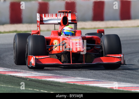 Felipe Massa im Ferrari F60-Rennwagen während der Formel-1-Tests Sitzungen in der Nähe von Barcelona im März 2009 BH. Stockfoto