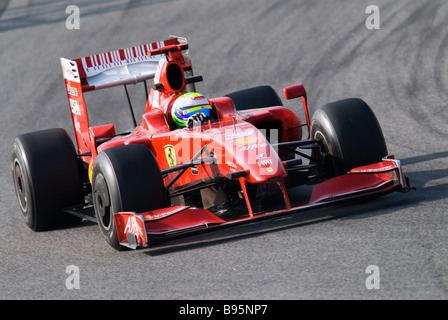 Felipe Massa im Ferrari F60-Rennwagen während der Formel-1-Tests Sitzungen in der Nähe von Barcelona im März 2009 BH. Stockfoto