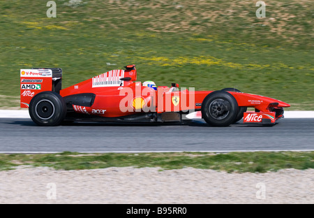 Felipe Massa im Ferrari F60-Rennwagen während der Formel-1-Tests Sitzungen in der Nähe von Barcelona im März 2009 BH. Stockfoto