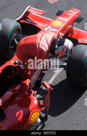 Kimi Räikkönen im Ferrari F60-Rennwagen während der Formel-1-Tests Sitzungen in der Nähe von Barcelona im März 2009 FIN. Stockfoto