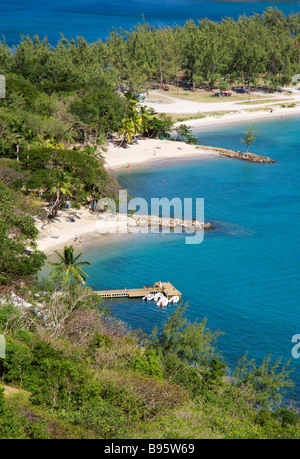 WEST INDIES Karibik St Lucia Gros Islet Rodney Bay Pigeon Island nationalen historischen Park Touristen kleine halbmondförmige Strände Stockfoto