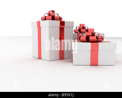 weiße Geschenke Stockfoto