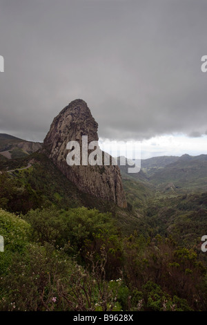 Roque de Agando eines Los Roques Sphäruliten vorbei Vulkanschlote im Garajonay Nationalpark La Gomera Kanarische Inseln Stockfoto